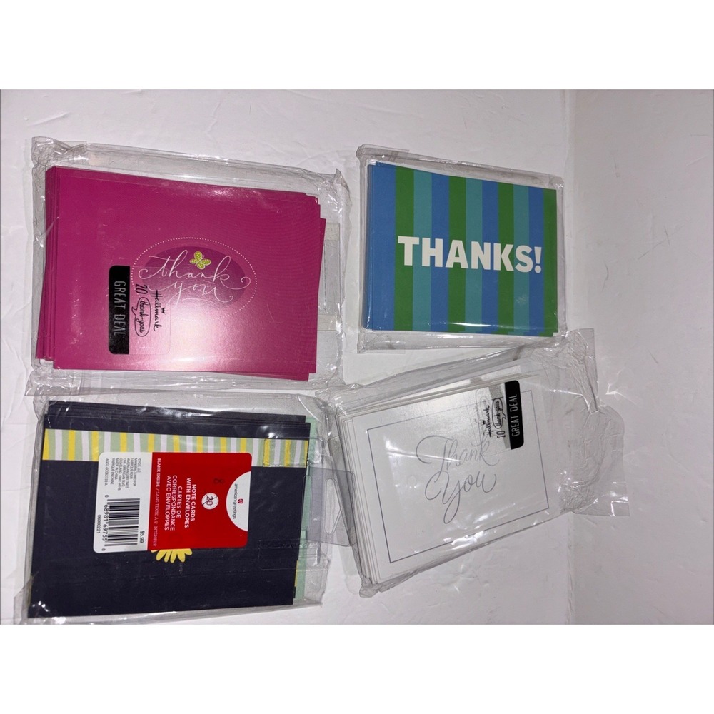 48 Card Lot Hallmark  & American Greetings Thank You Cards With Envelopes